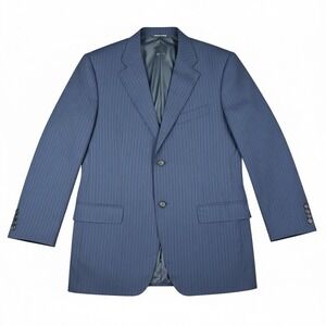 Canali Exclusive 100% Wool Mens Blue Pinstripe Sports Coat Blazer 42R Super 180s